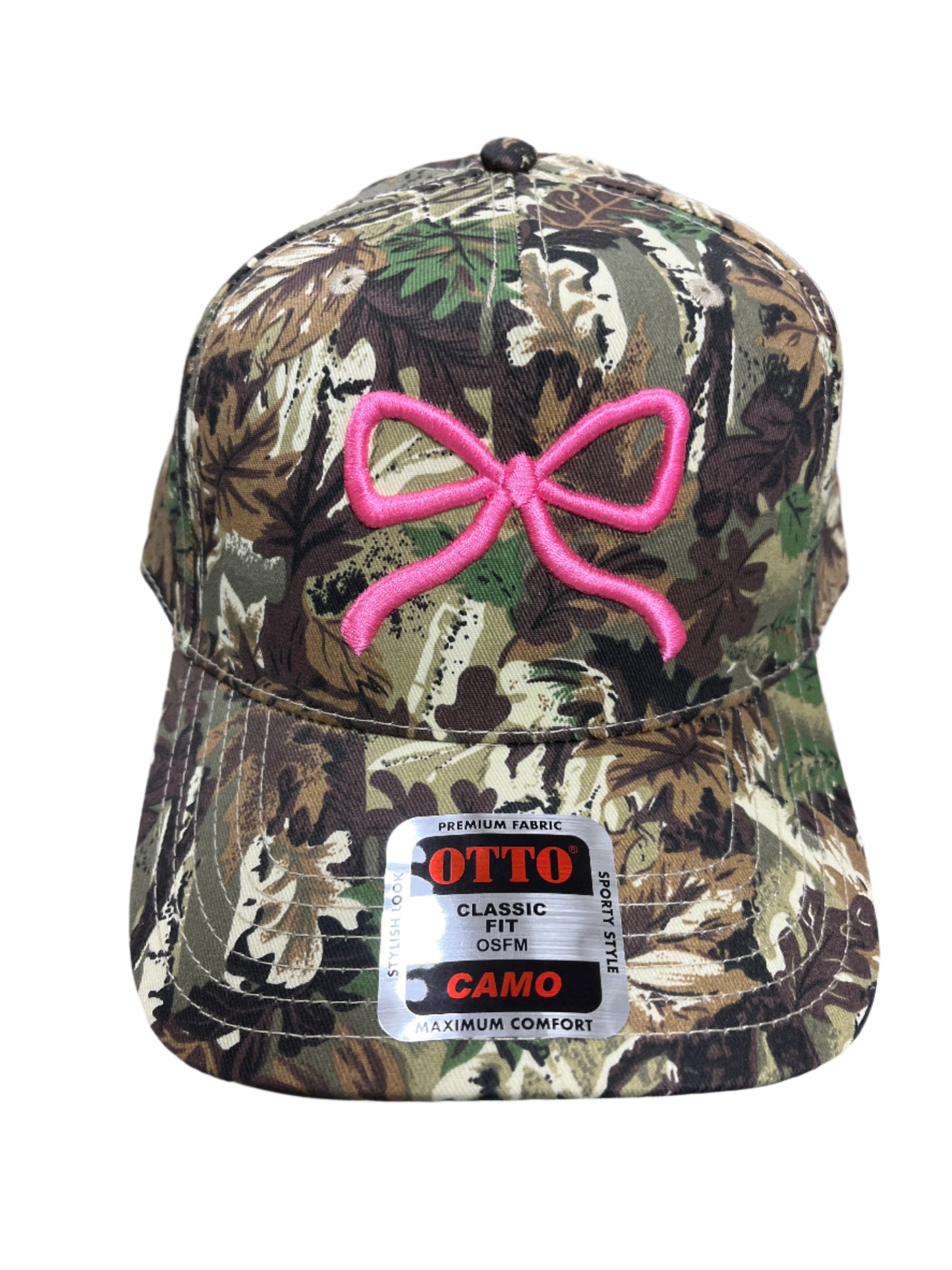 CAMO HAT W/PINK BOW