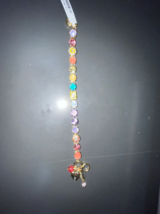 MARIANA - EARRINGS - GOLD - MULTI COLOR RECTANGLE MEDALLION