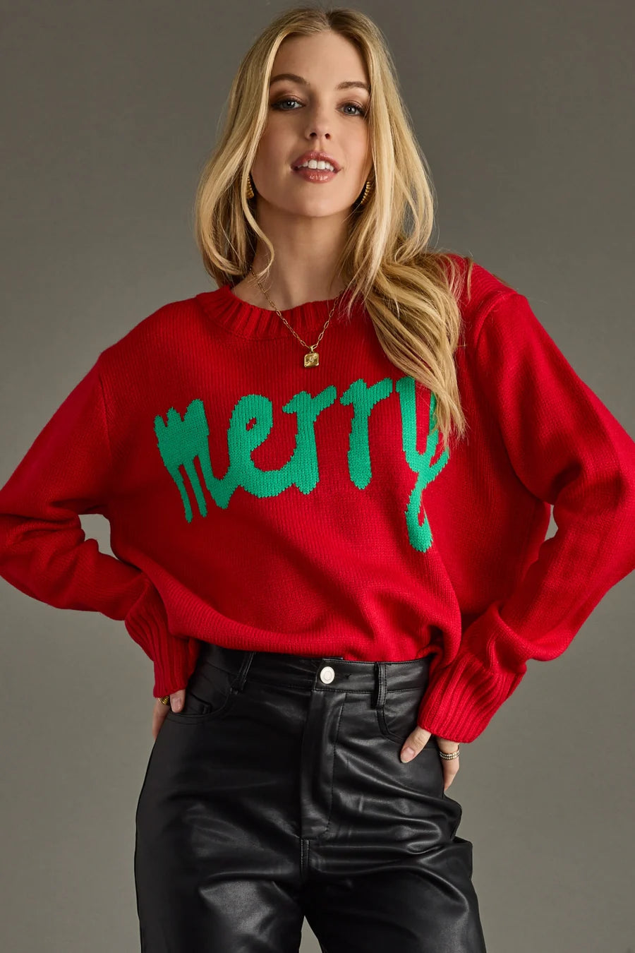 MERRY SWEATER - RED AND GREEN