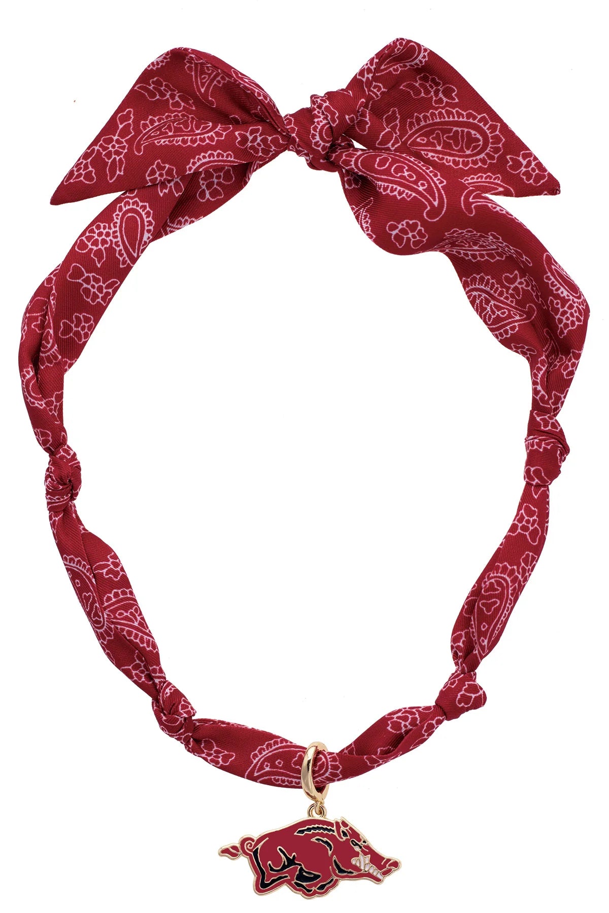 ARKANSAS RAZORBACKS LOGO BANDANA SCARF NECKLACE