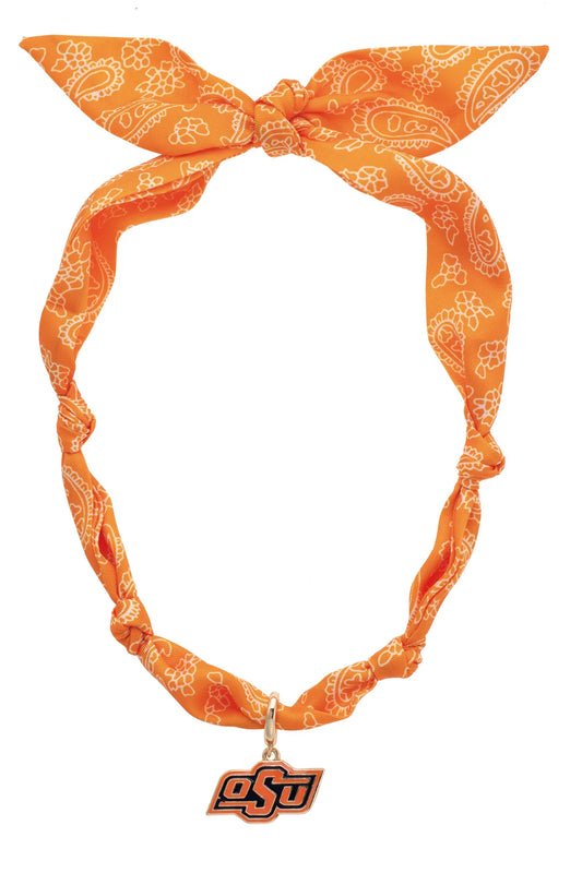 OKLAHOMA STATE COWBOYS LOGO BANDANA SCARF NECKLACE