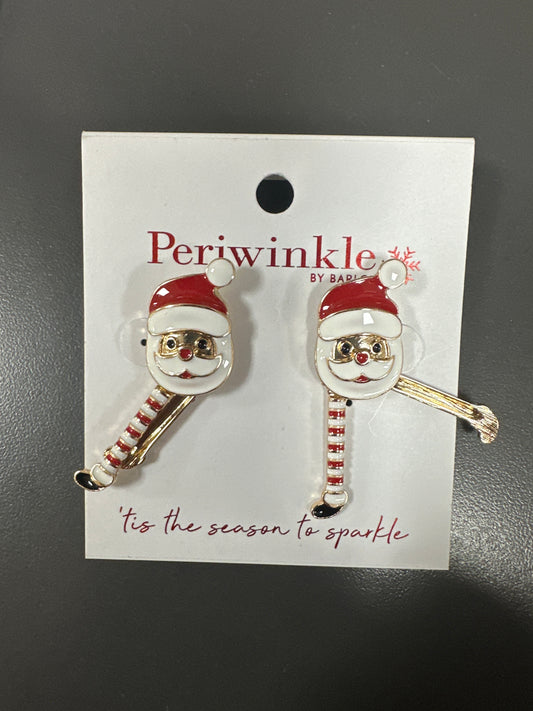 GOLD/RED/WHITE SANTA EARRINGS WITH LONG LEGS