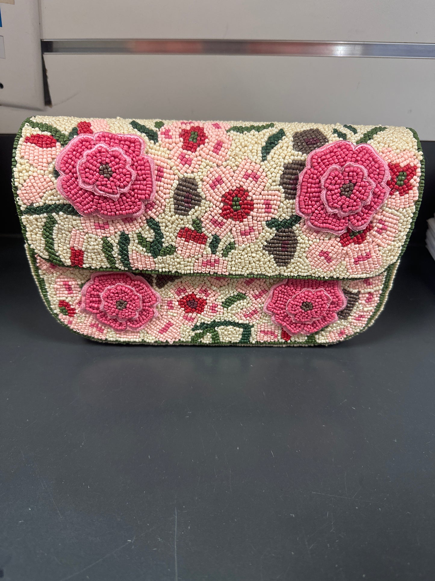 BEADED SHOULDER BAG - COUNTRYSIDE FLORAL