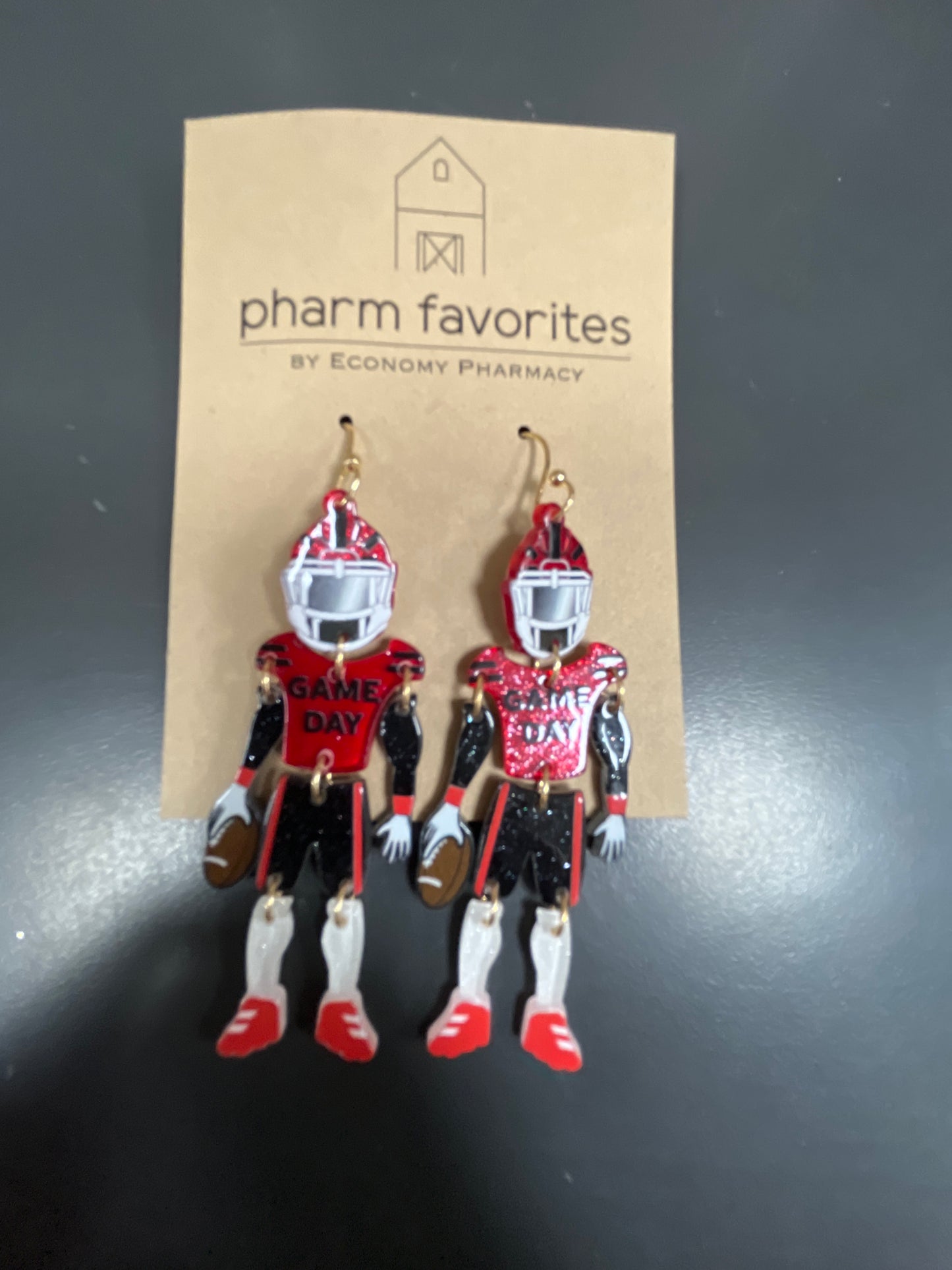 GAMEDAY FOOTBALL PLAYER 2.75" EARRING WITH MOVEMENT