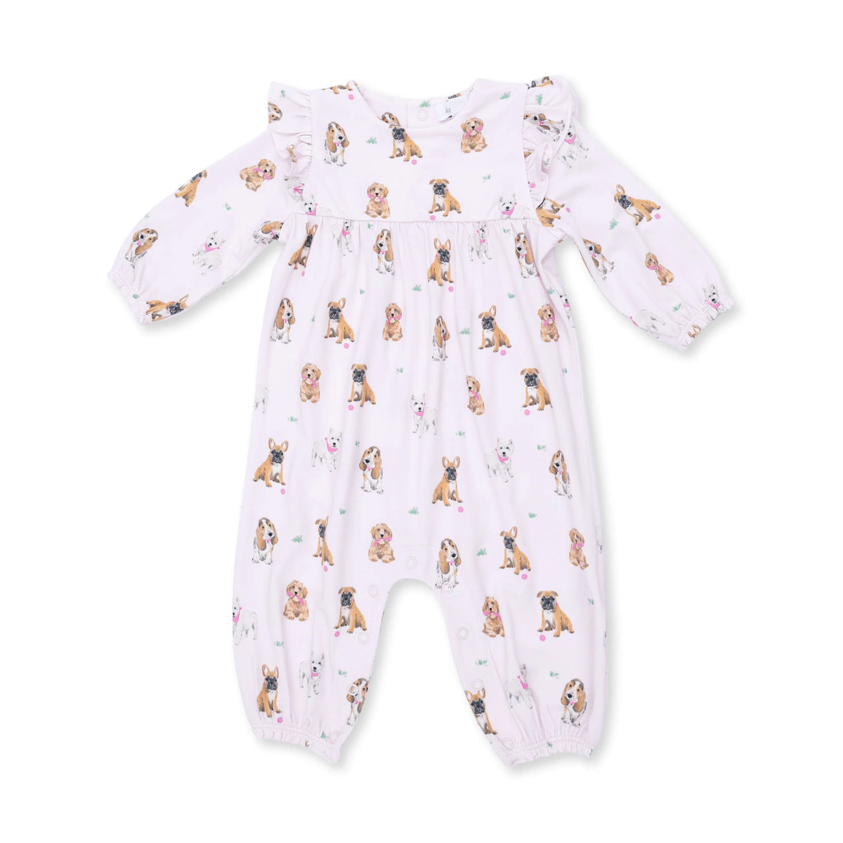 RUFFLE SLEEVE SNAP BABY ROMPER