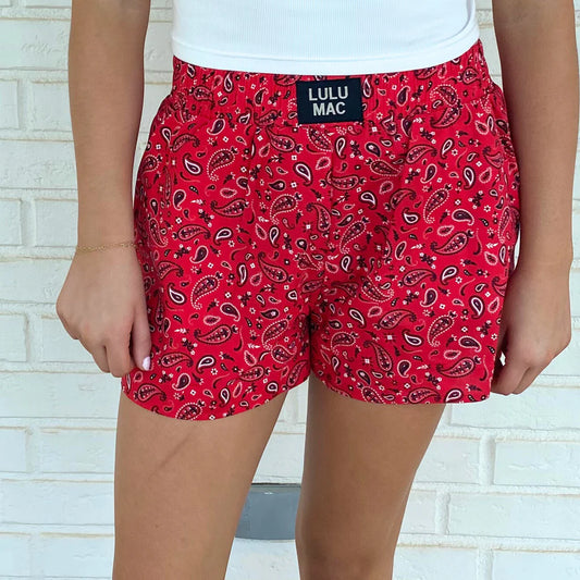 LADIES LULU MAC PAISLEY BOXER SHORTS