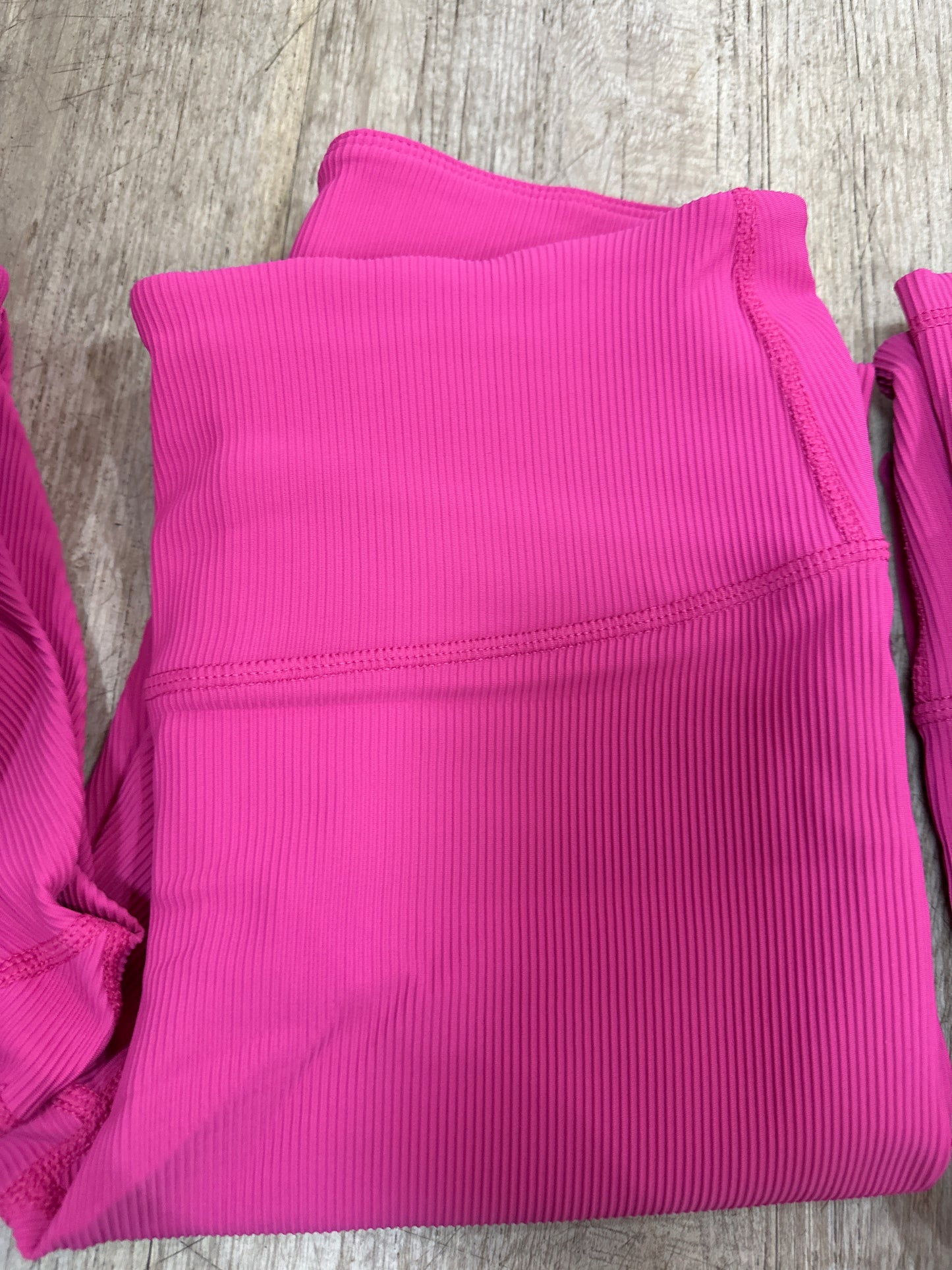 RIBBED ACTIVE WEAR LEGGINGS - NEON PINK