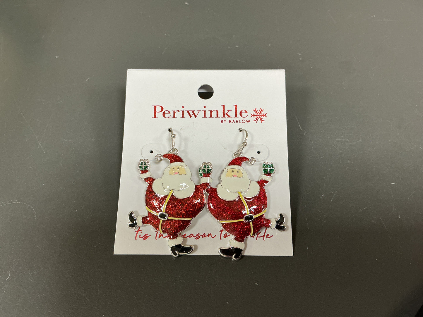 Enamel Dancing Santa Earrings