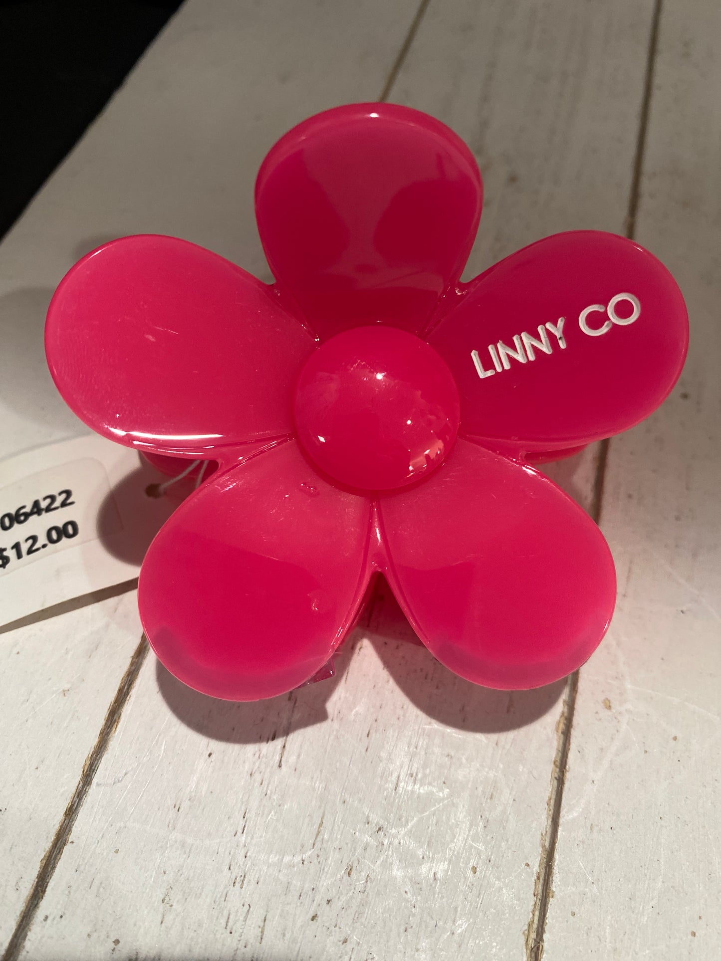 FLOWER HAIR CLIP - HOT PINK