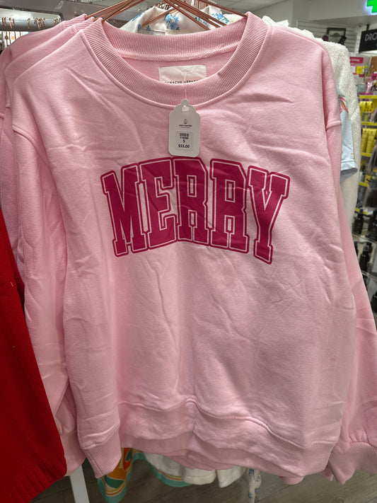 PINK MERRY SWEATSHIRT
