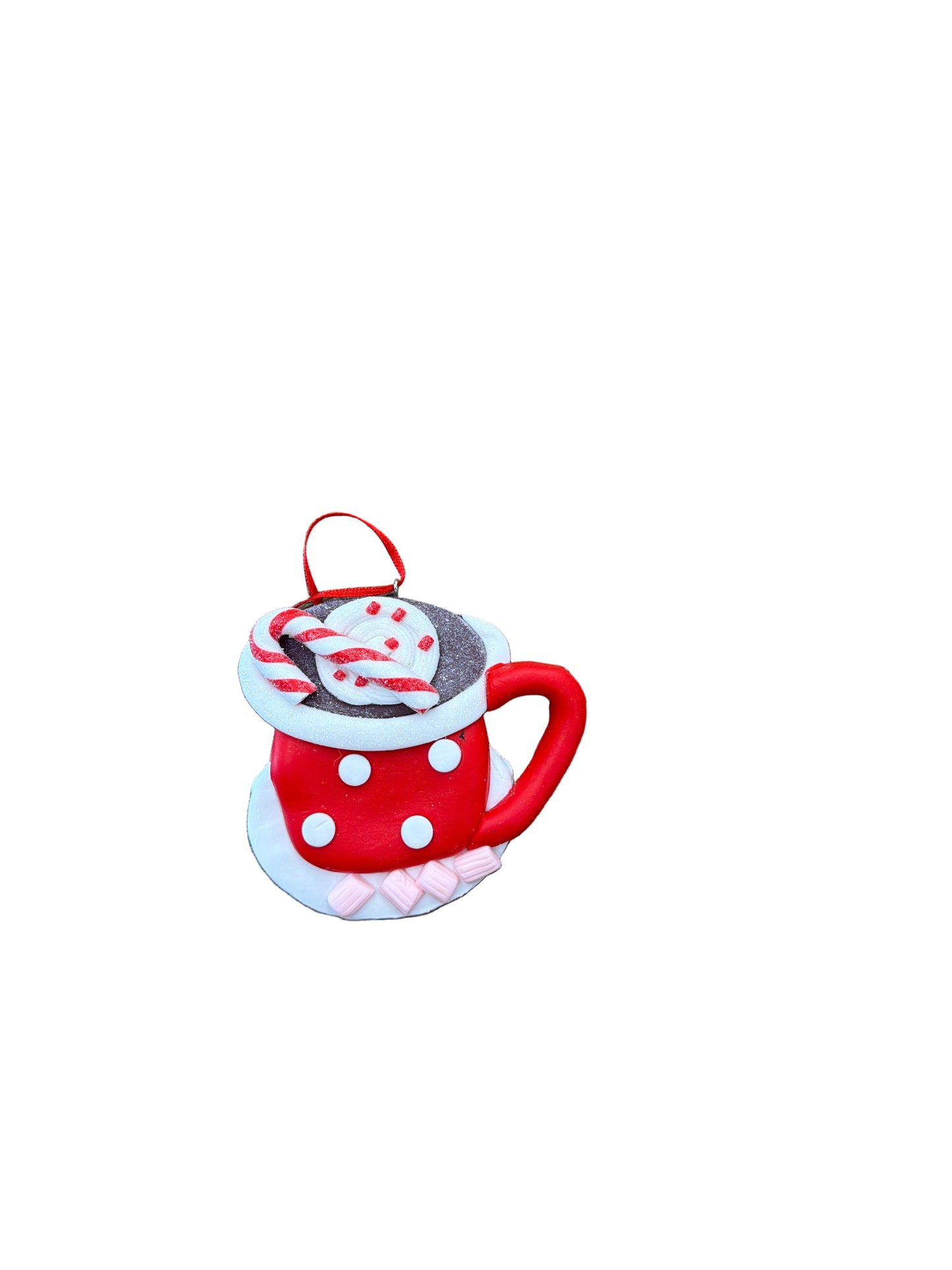 RAZ ORNAMENT-3.75” RED HOT COCOA MUG