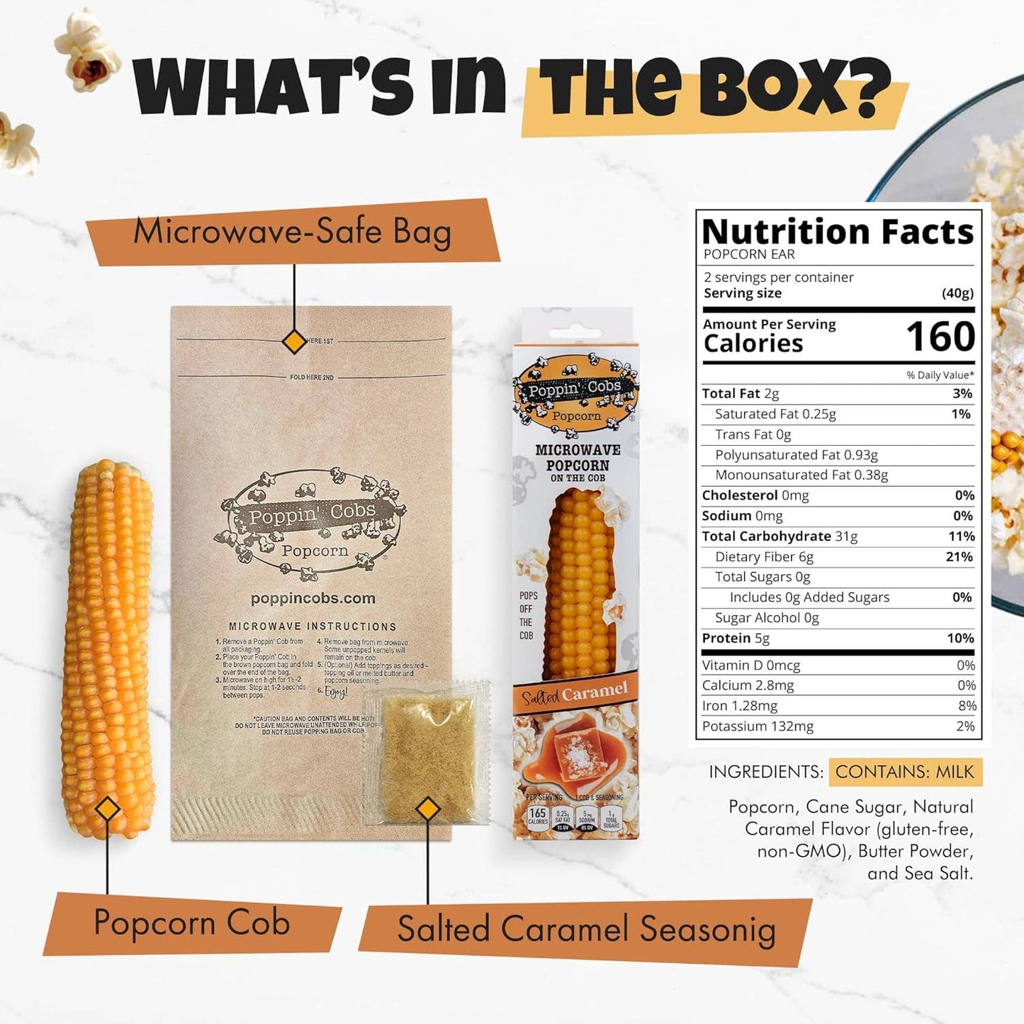 Popcorn on the Cob with Salted Carmel Seasoning