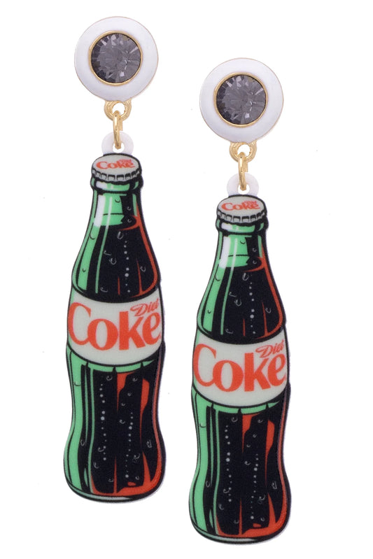 VINTAGE DIET COKE BOTTLE RESIN EARRINGS