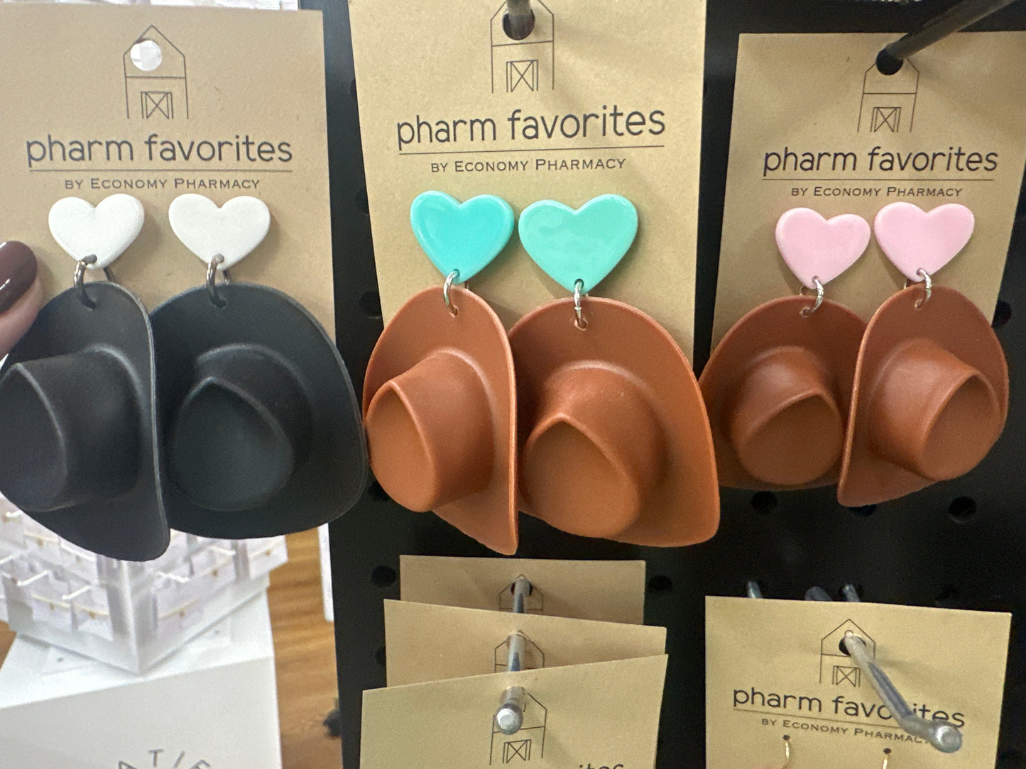 COWBOY HAT EARRINGS - ASST