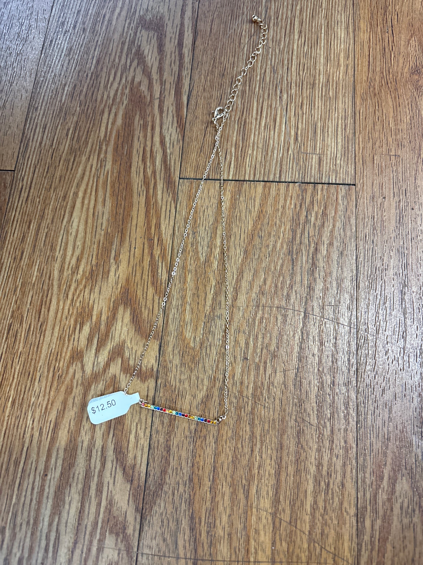 COLORFUL GEM BAR NECKLACE