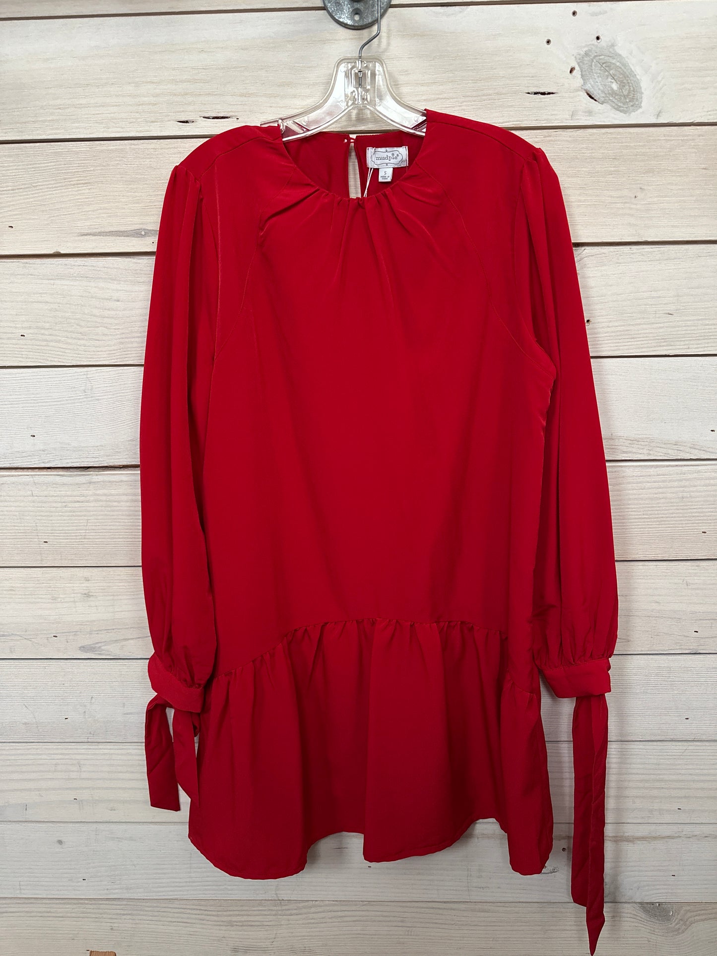 RED DRESS W/BOW SLEEVE DETAIL