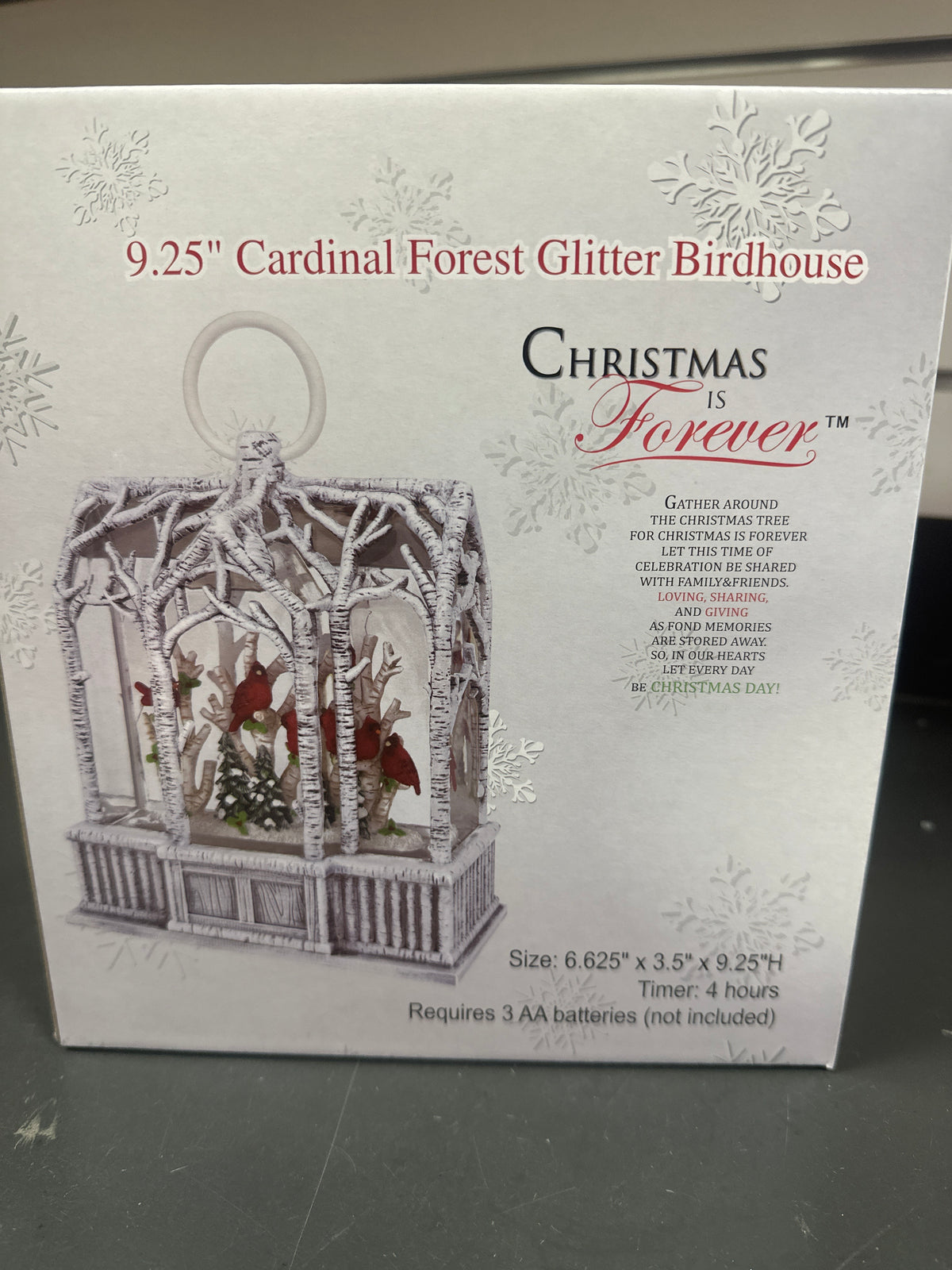 CARDINAL FOREST GLITTER BIRDHOUSE