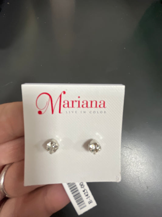 MARIANA - EARRINGS - SILVER - SMALL CLEAR STUD