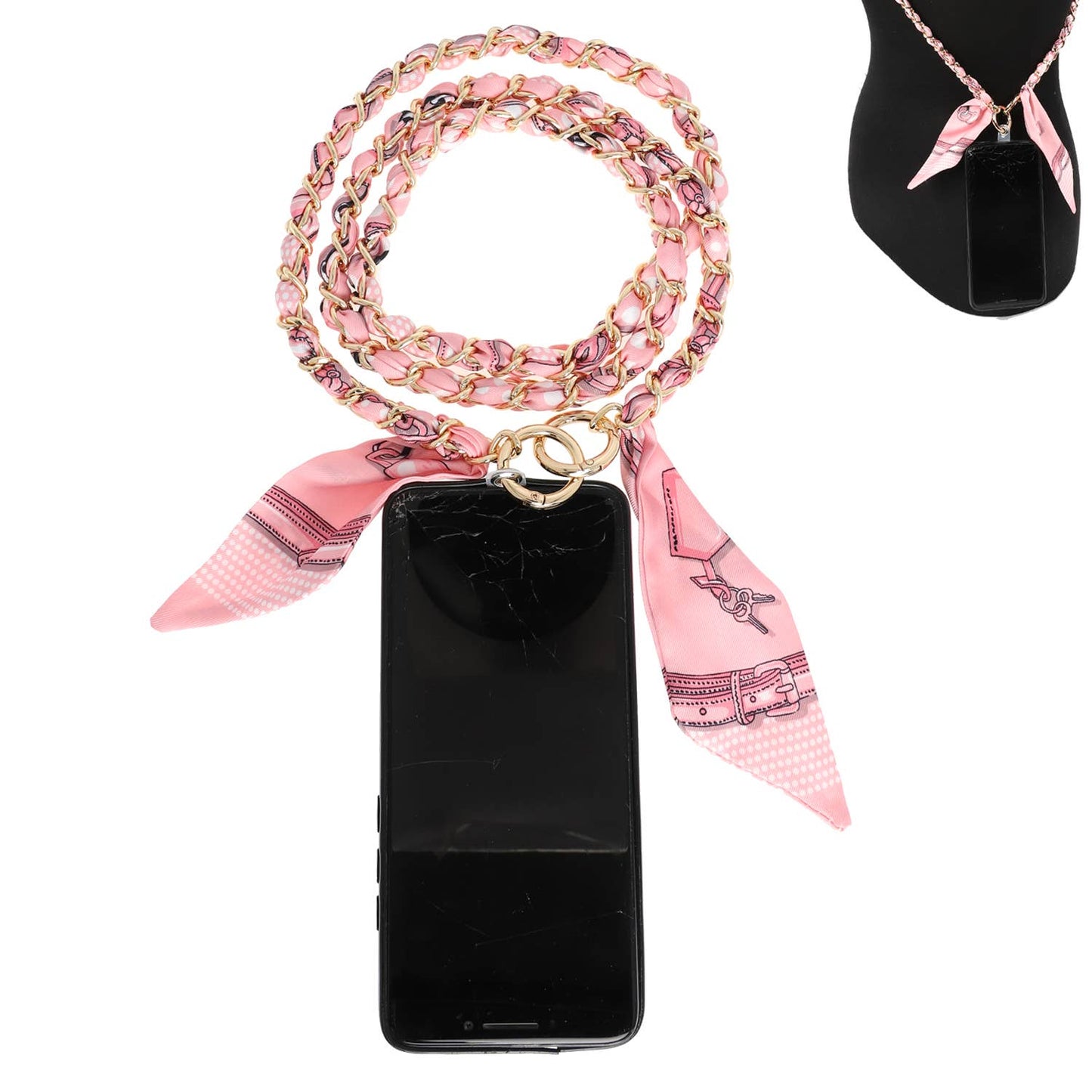 Printed Scarf Cellphone Crossbody Attachment