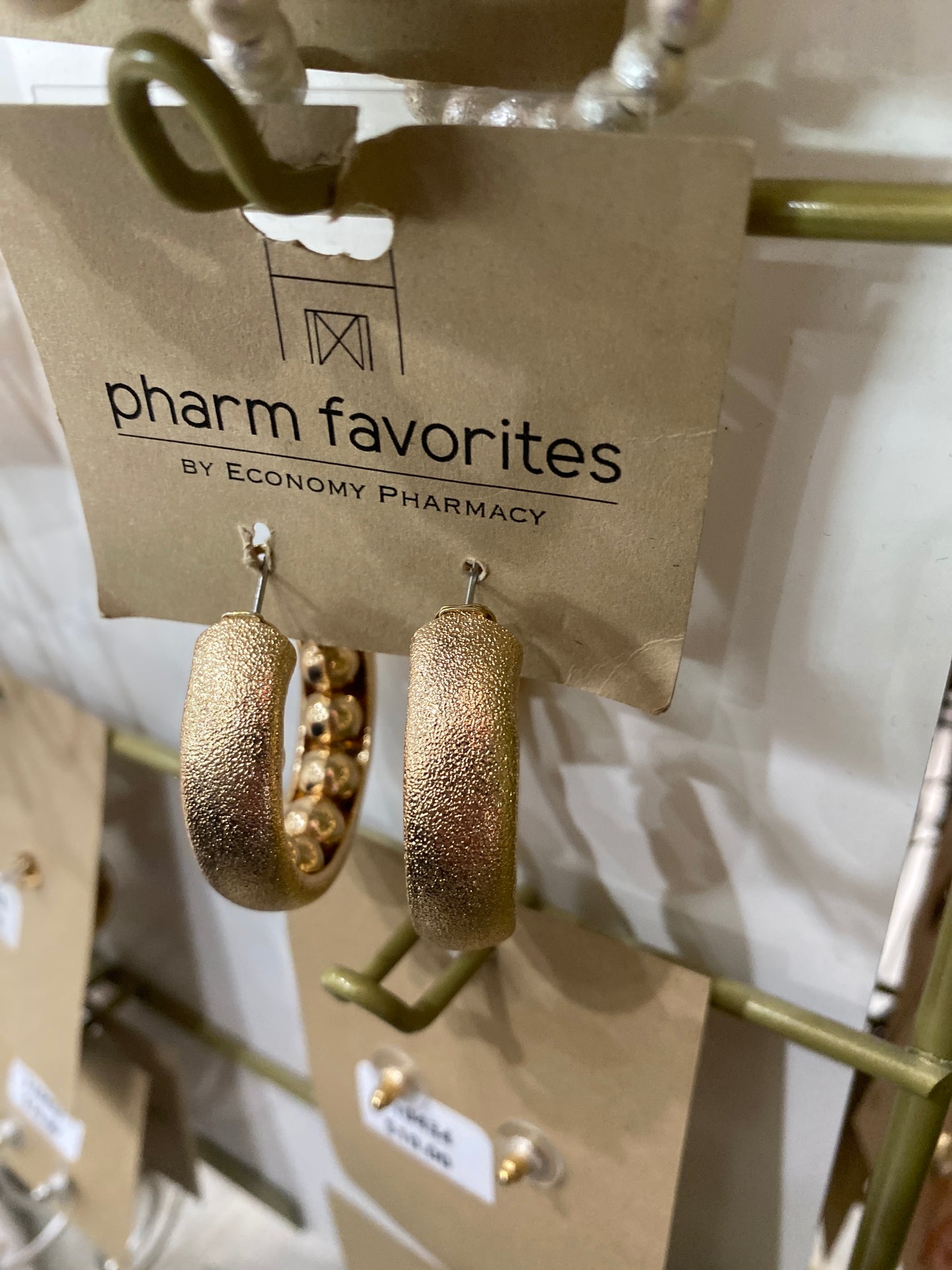 GOLD HOOP W/GOLD BEADED ACCENT EARRINGS