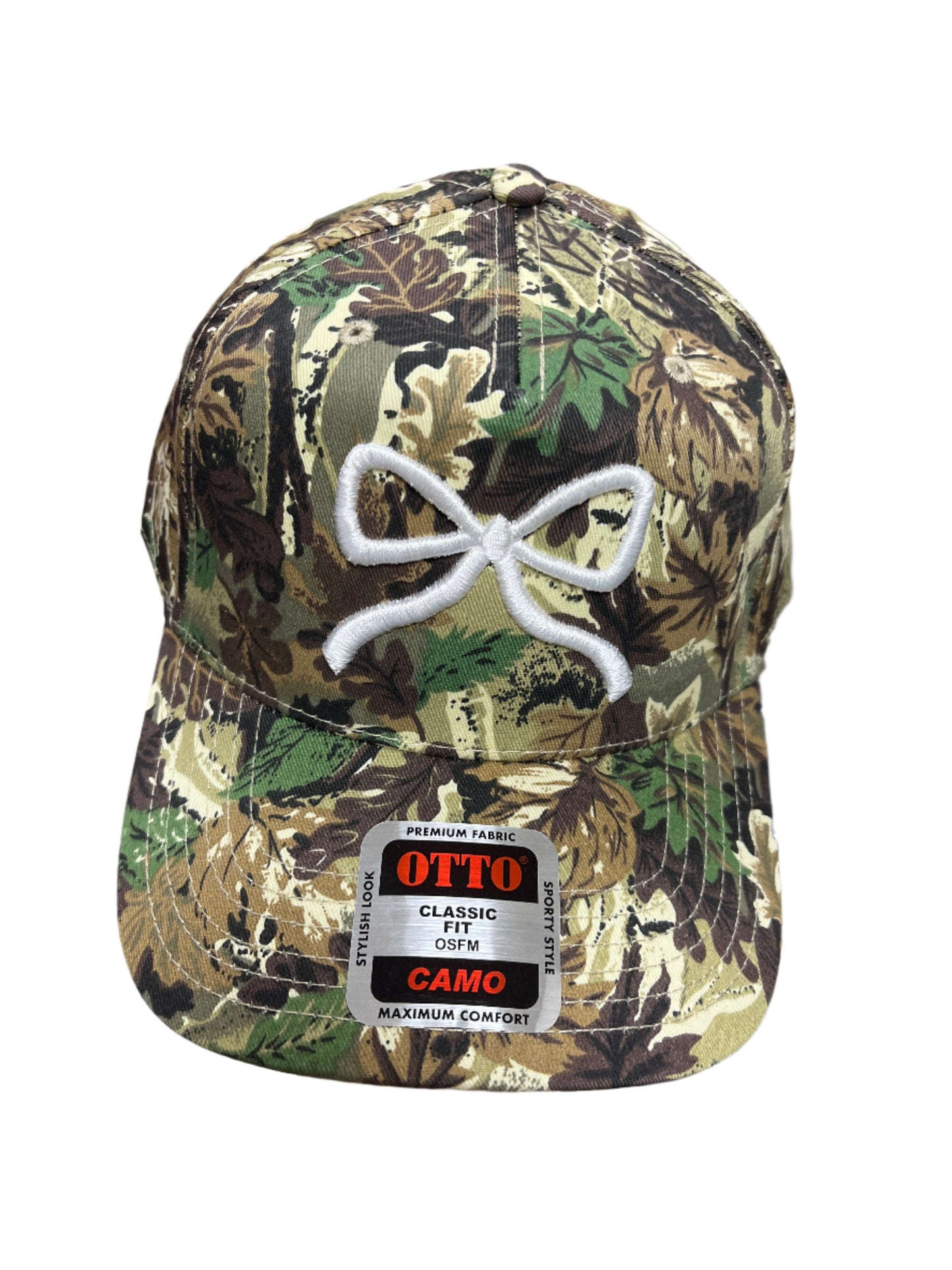 CAMO HAT W/WHITE BOW