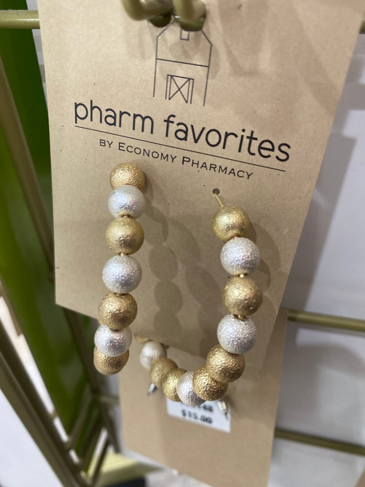 FORT MYERS BEADED HOOP EARRINGS - MATTE SLVR/GLD