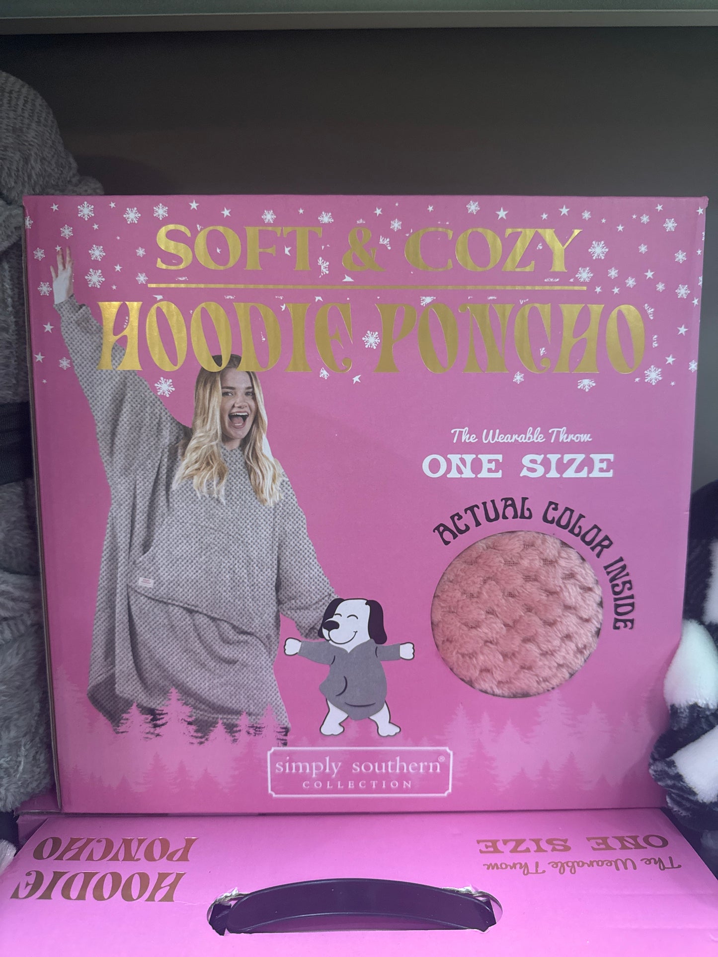 SOFT & COZY HOODIE PONCHO - BLOSSOM