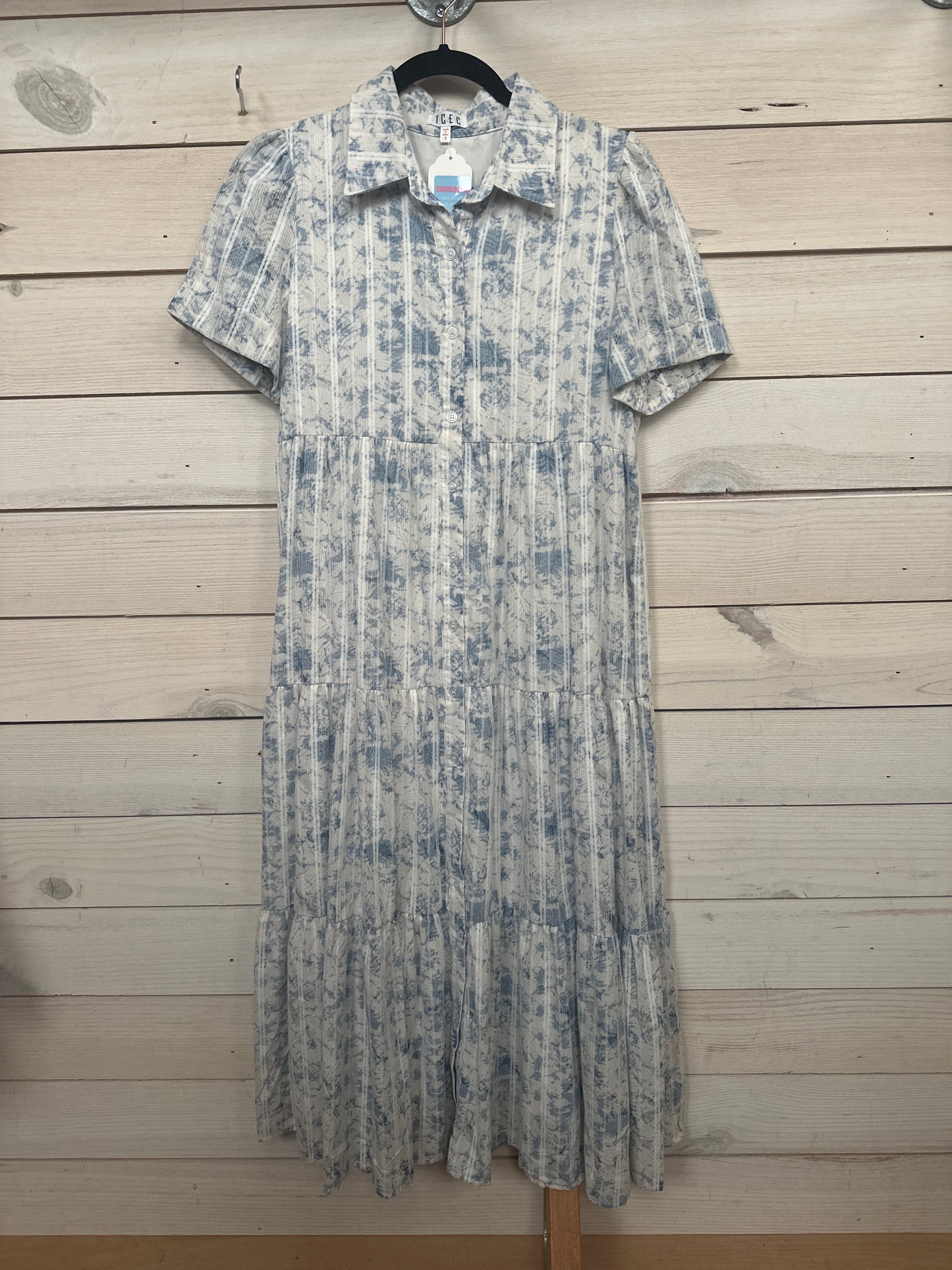 SUMMER BLUE BUTTON DOWN DRESS
