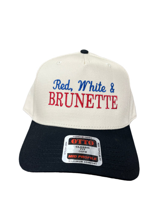 IVORY & BLACK HAT - RED, WHITE, & BRUNETTE