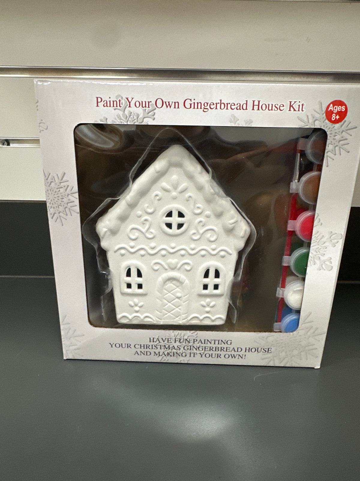 6" PAINT YOUR OWN LIGHT UP GINGERBREAD HOUSE KIT