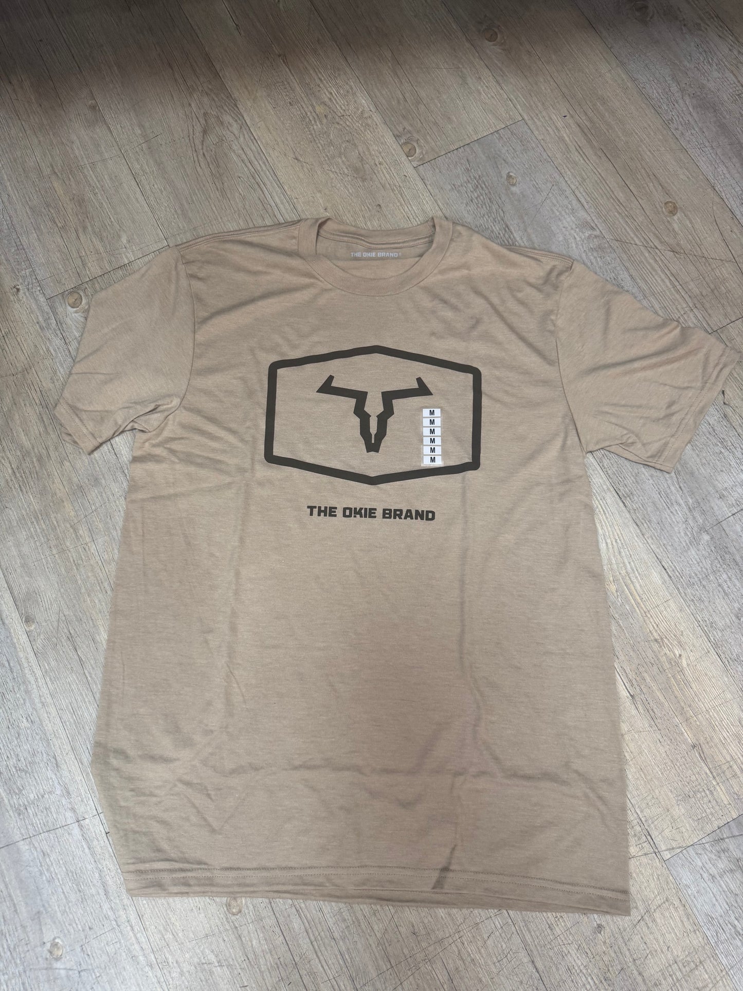 OKIE T - CATTLE BRAND & BADGE - TAN