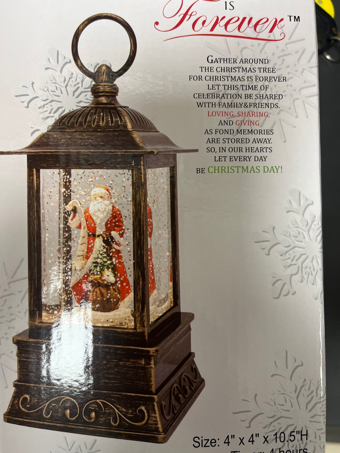 10.5" SANTA'S JOLLY CHECKLIST GLITTER LANTERN