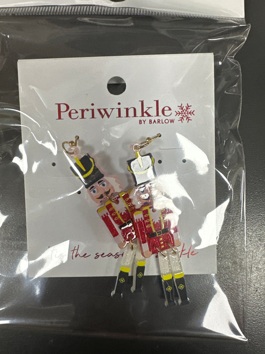 RED ACRYLIC NUTCRACKER EARRINGS
