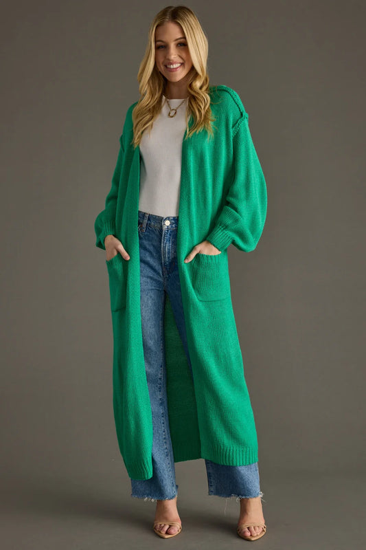 GREEN DUSTER CARDIGAN