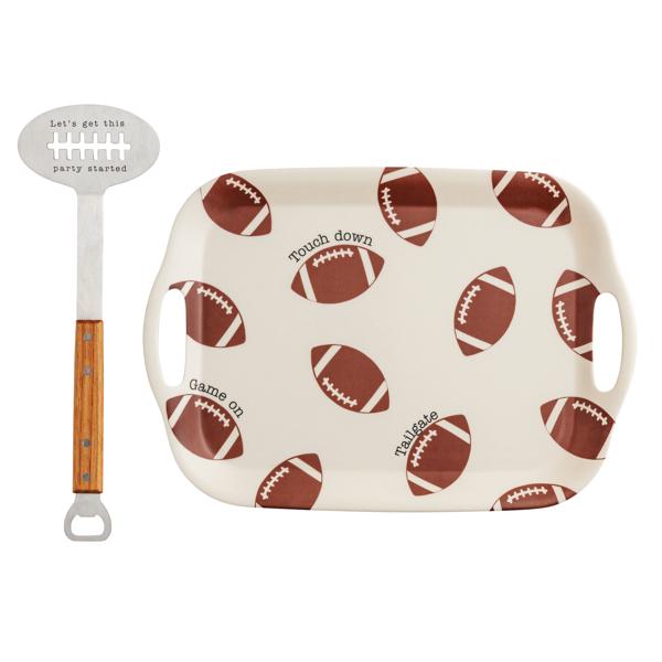 FOOTBALL TRAY & SPATULA SET