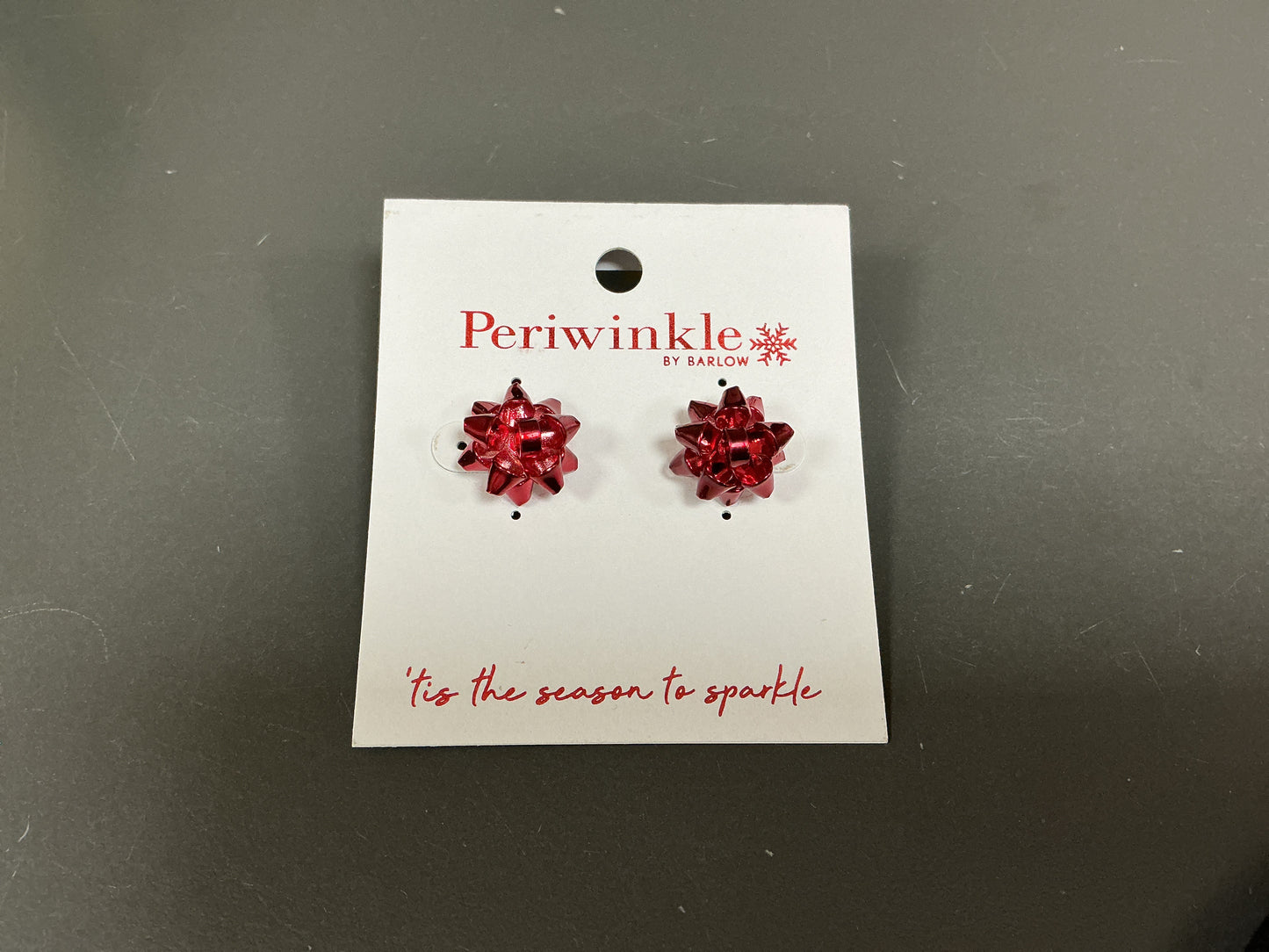 Red Gift Bow Earrings