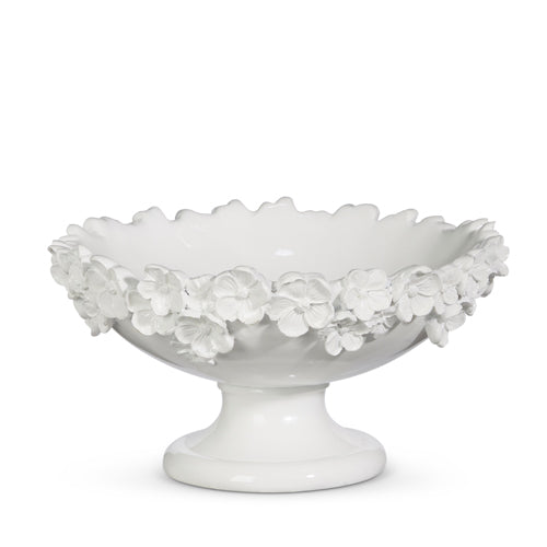 WHITE FLORAL CONTAINER