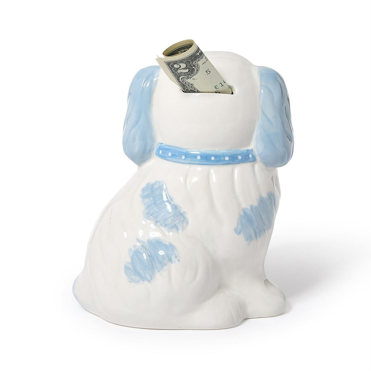 STAFFORDSHIRE DOG HAND-PAINTED MONEY BANK