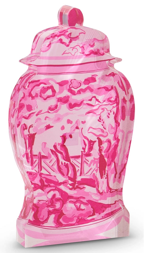 10" PINK CHINOISERIE CONTAINER ACRYLIC CUT OUTS