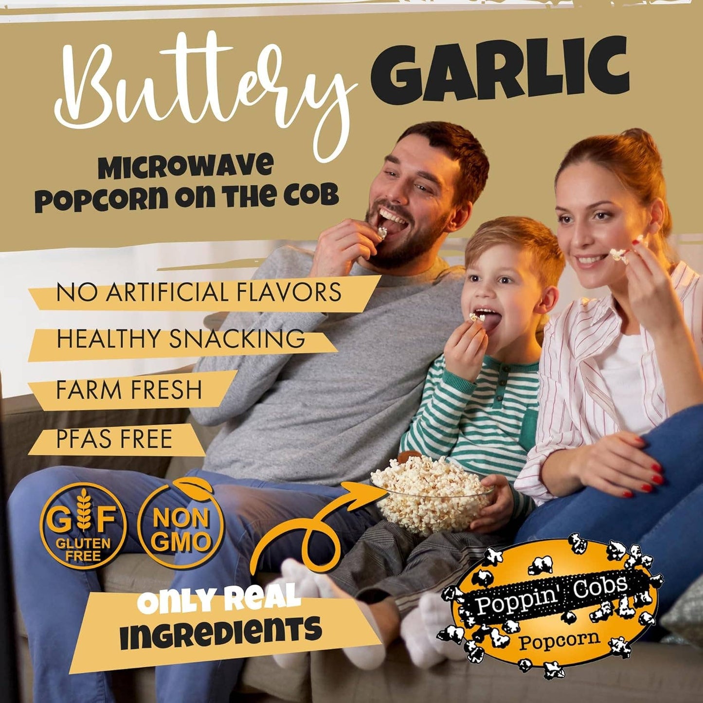 Popcorn on the Cob with Buttery Garlic Seasoning