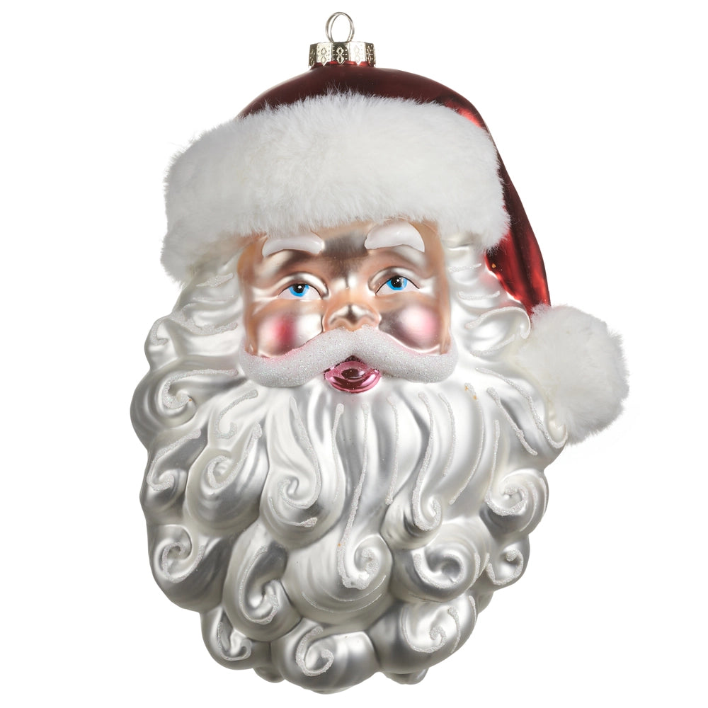 10" RED SANTA HEAD ORNAMENT