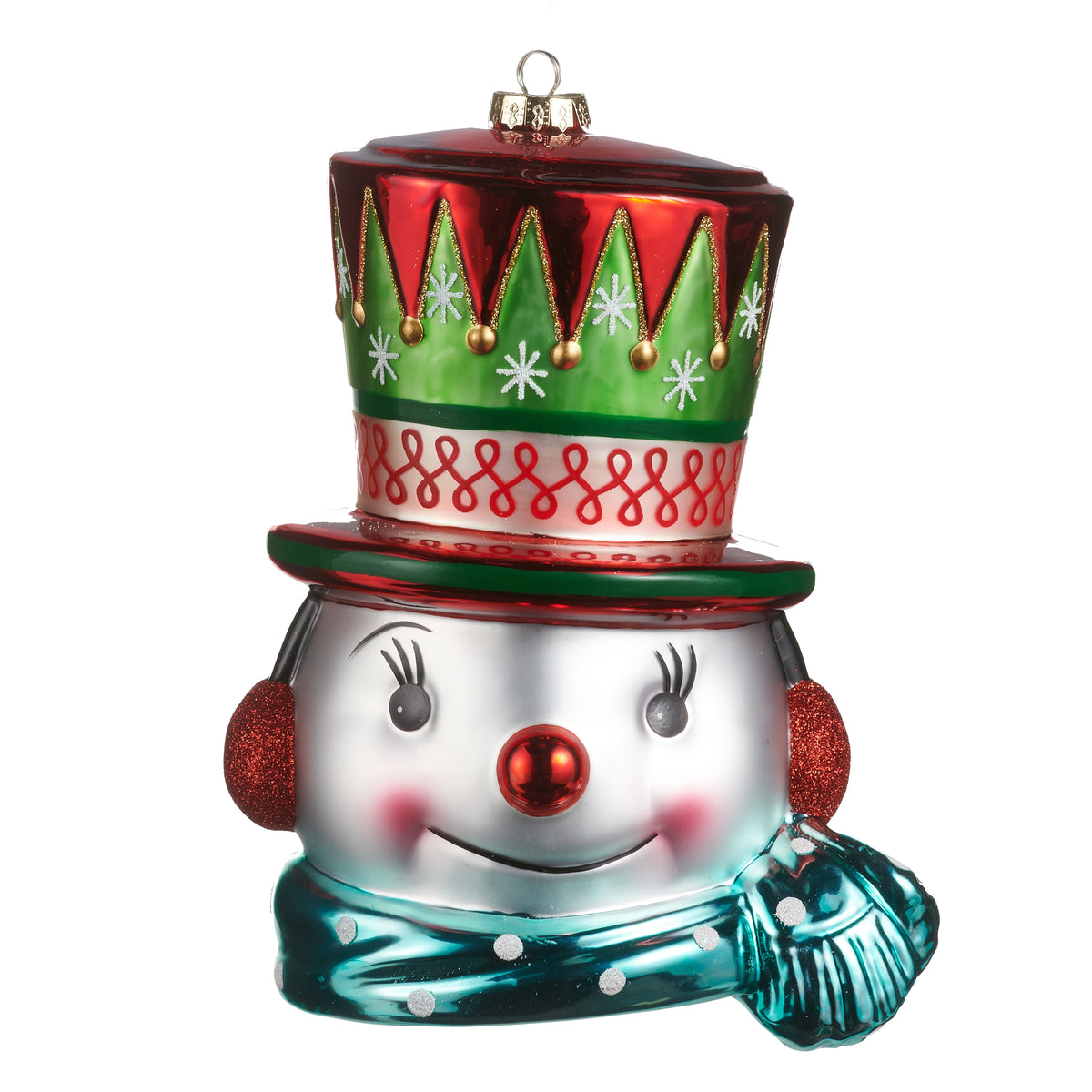 10" MERRY SNOWMAN ORNAMENT