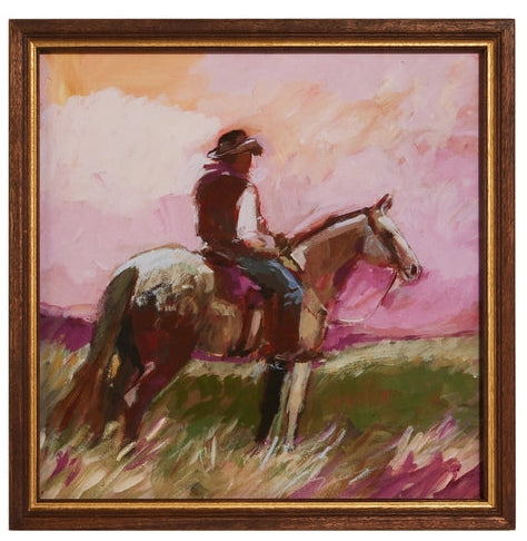 16" WRANGLERS AT DUSK FRAMED WALL ART