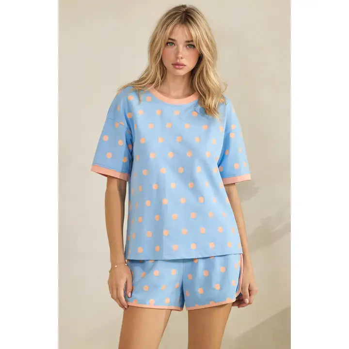 POLKA DOT RELAXED LOUNGE 2 PC. SET
