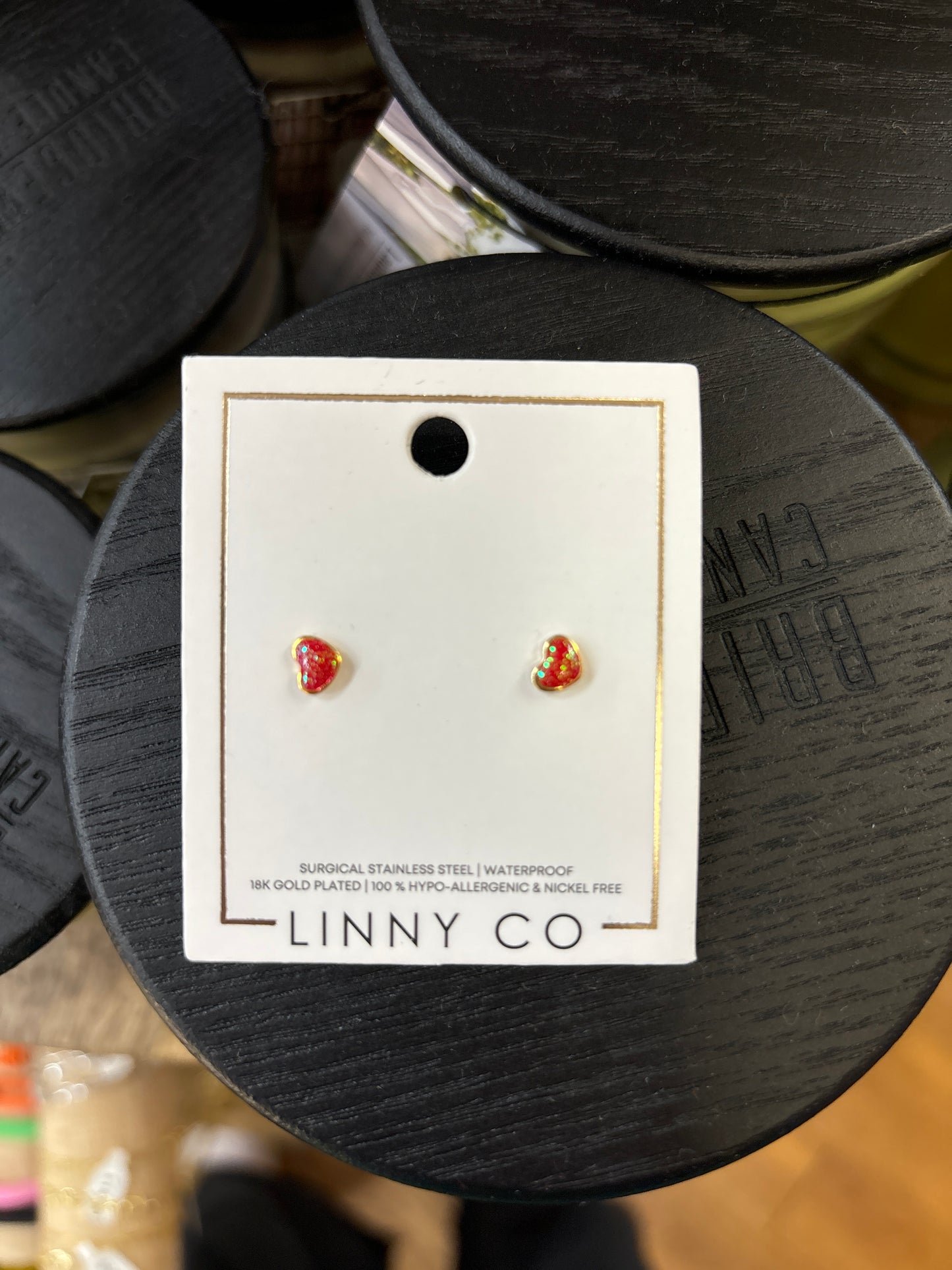SCREWBACK STUDS - NORA HEART RED - Pharm Favorites by Economy Pharmacy