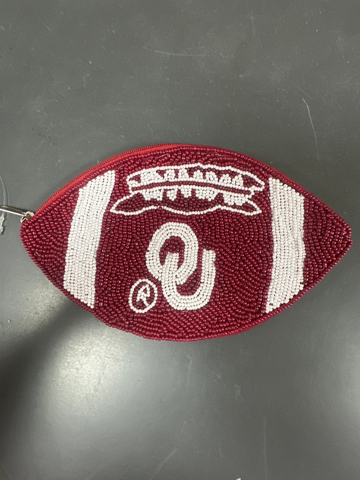BEADED COIN POUCH - FOOTBALL OU