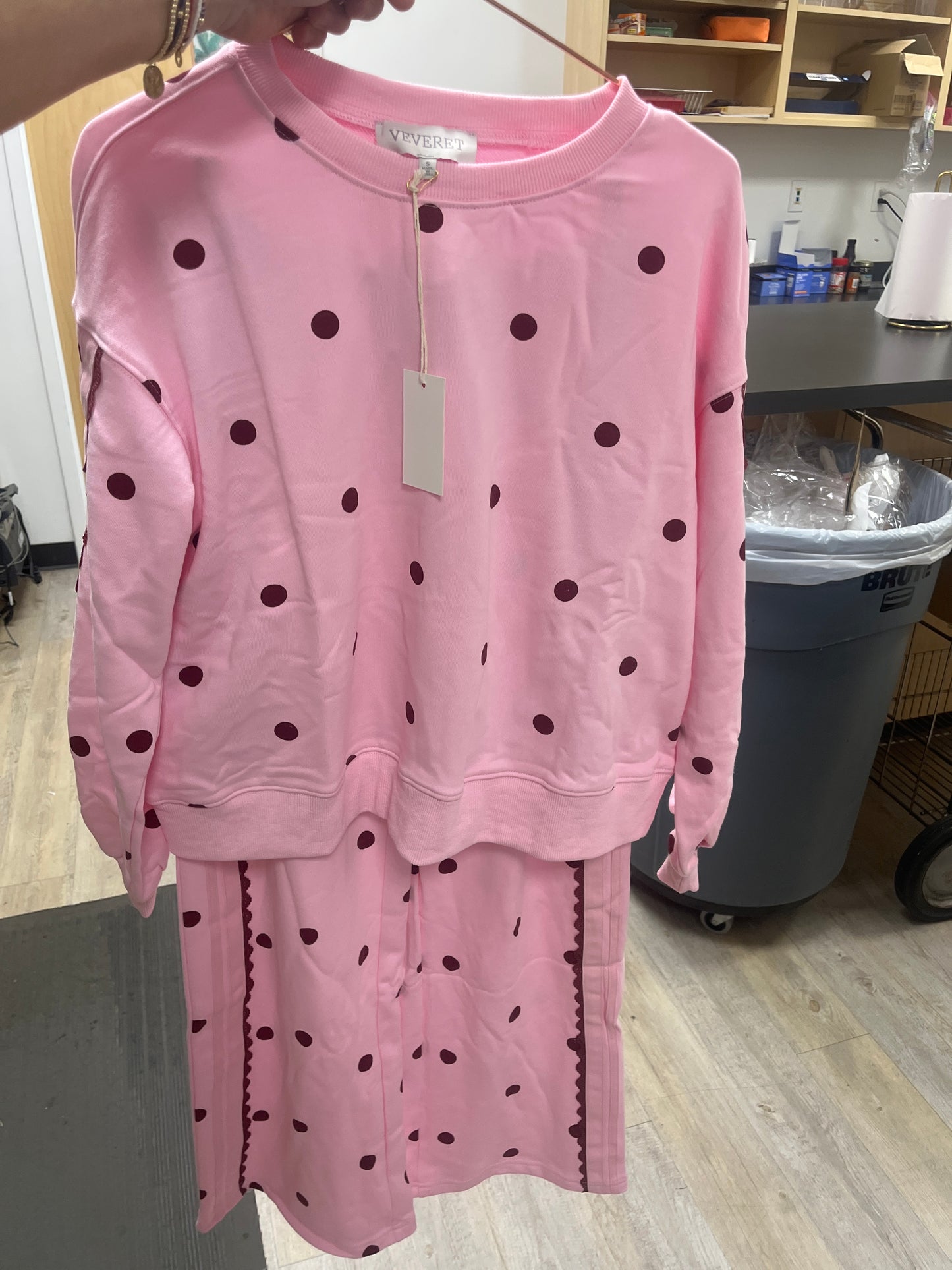 BOHO PINK & BURGUNDY POLKA DOT SET
