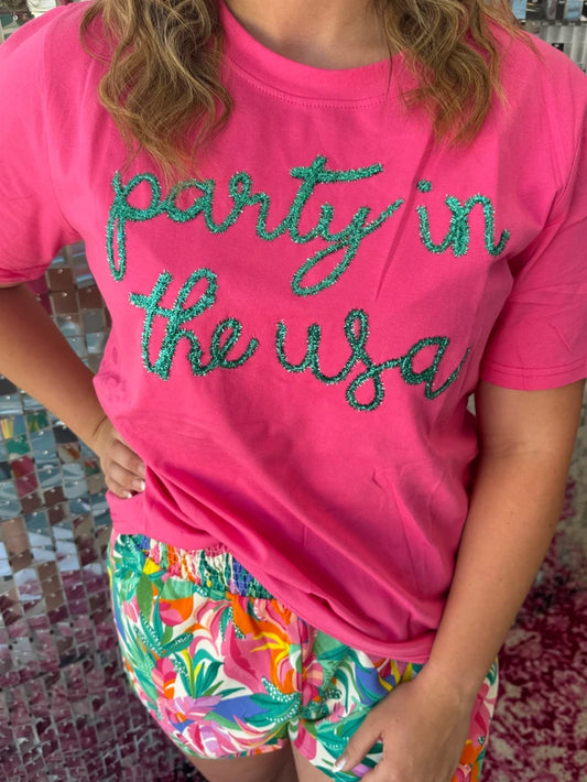 Party In The USA Tinsel Top - Pharm Favorites by Economy Pharmacy