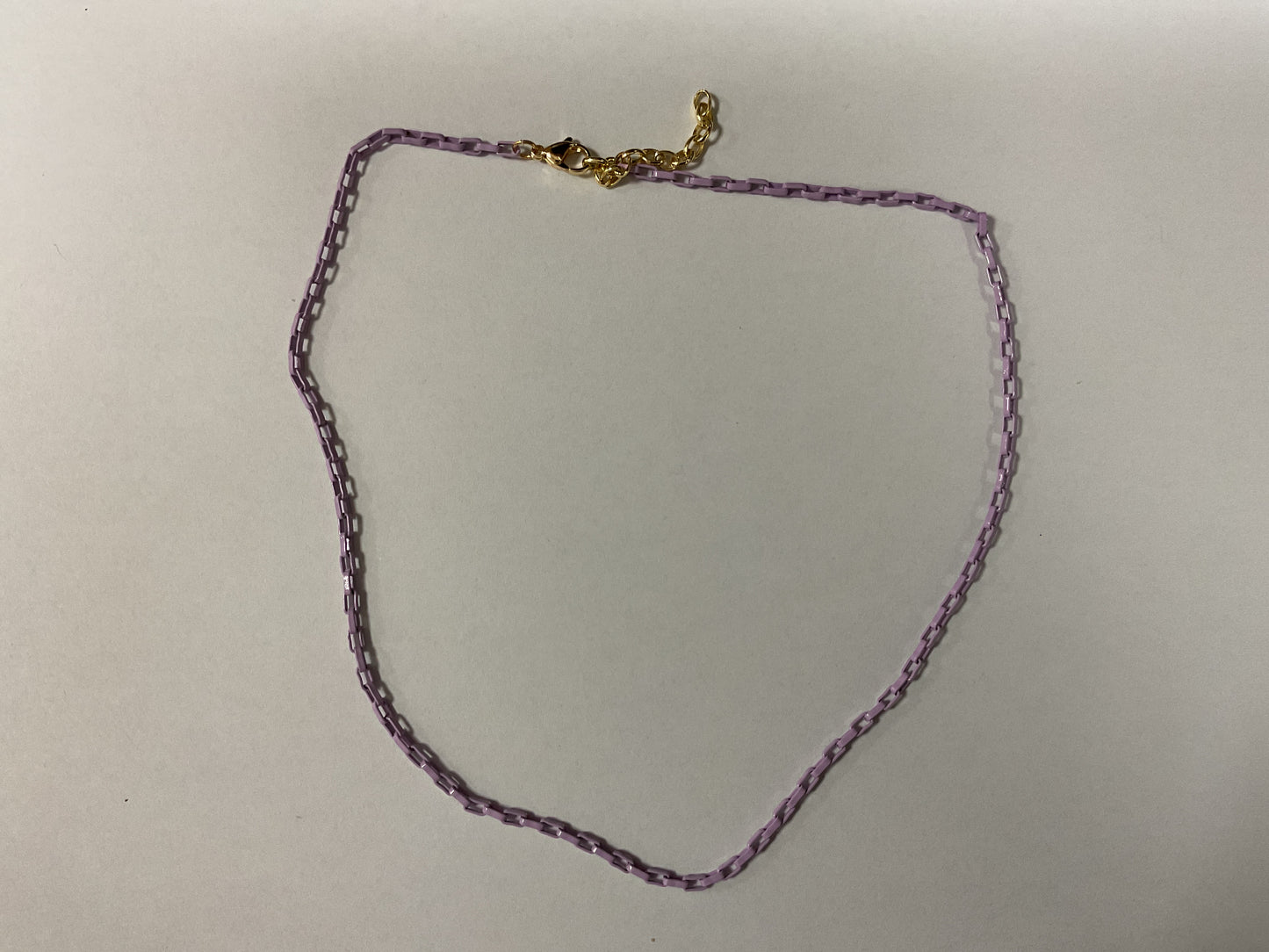 METAL COLORED SQUARE LINK NECKLACE