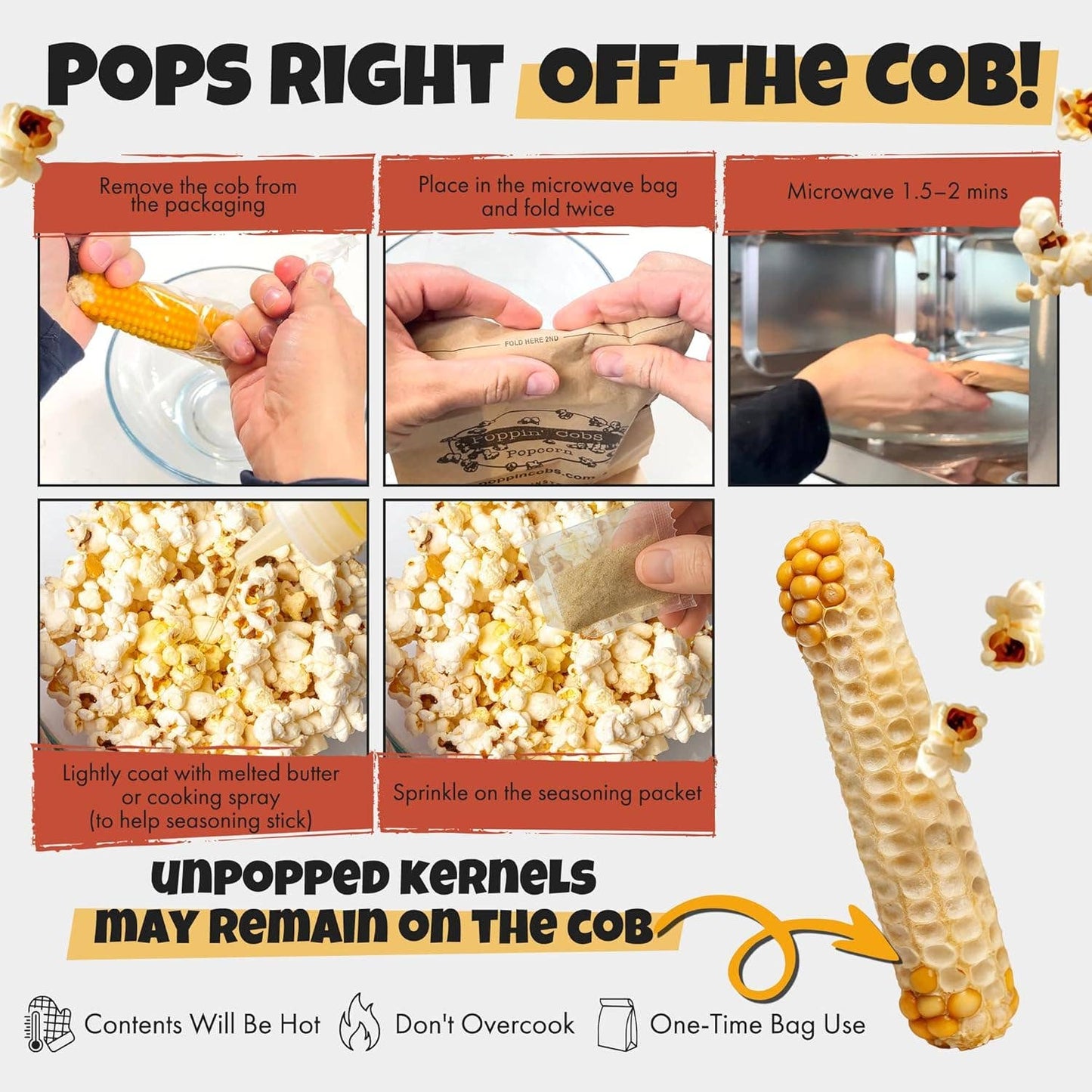 Popcorn on the Cob with Spicy Buffalo Seasoning